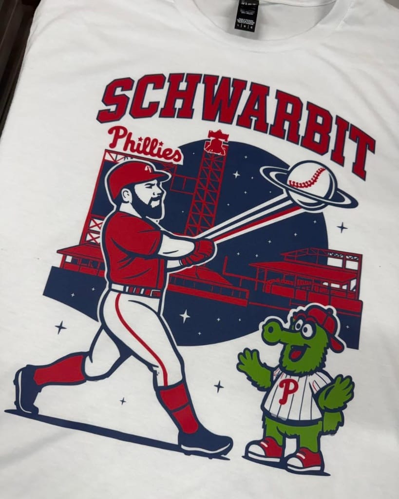 Custom Phillies t-shirt printed in Forty Fort